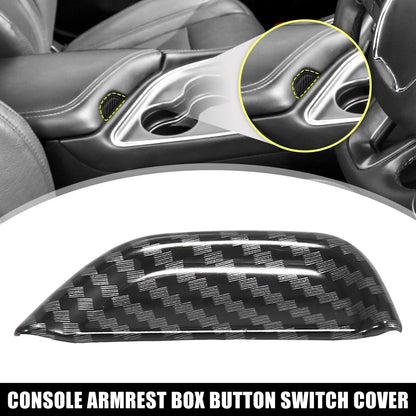 Carbon Fiber Armrest Box Button Switch Cover for Dodge Challenger (2015-2020)