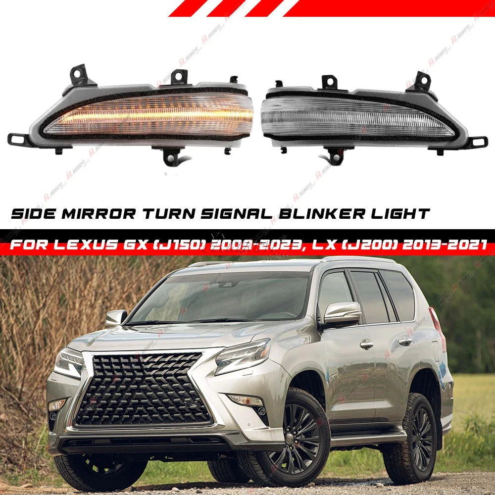 Dynamic Wing Mirror Blinker Turn Signal Lights for Lexus GX (2009–2023)