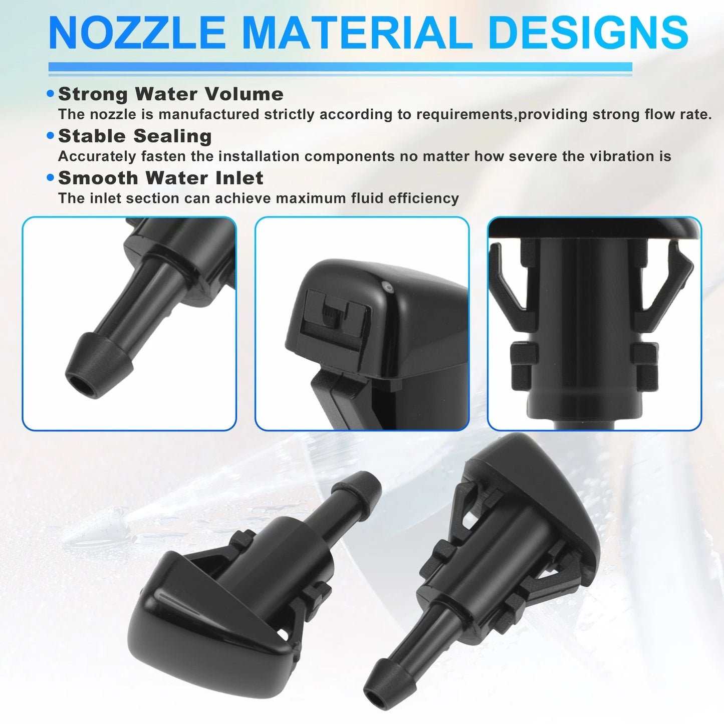 2X Windshield Washer Nozzle for Chevrolet Silverado 1500 (Replace No. 23181646)