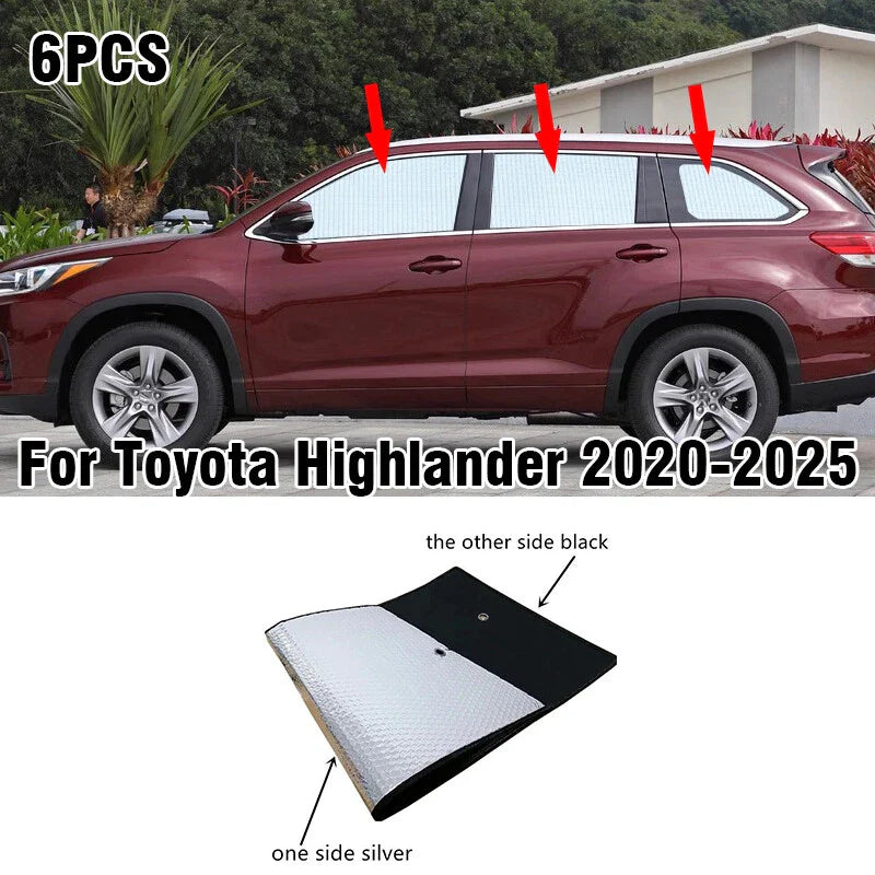 Window Sunshade / 6PCS / Privacy Sunshade for Toyota Highlander (2020–2025)