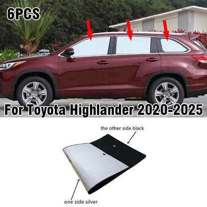 Window Sunshade / 6PCS / Privacy Sunshade for Toyota Highlander (2020–2025)