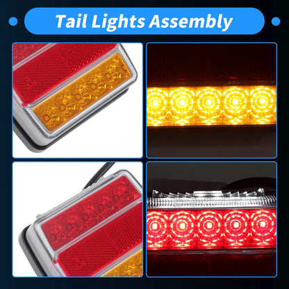 Tail Lights Assembly   12V Red Yellow 2 Pcs