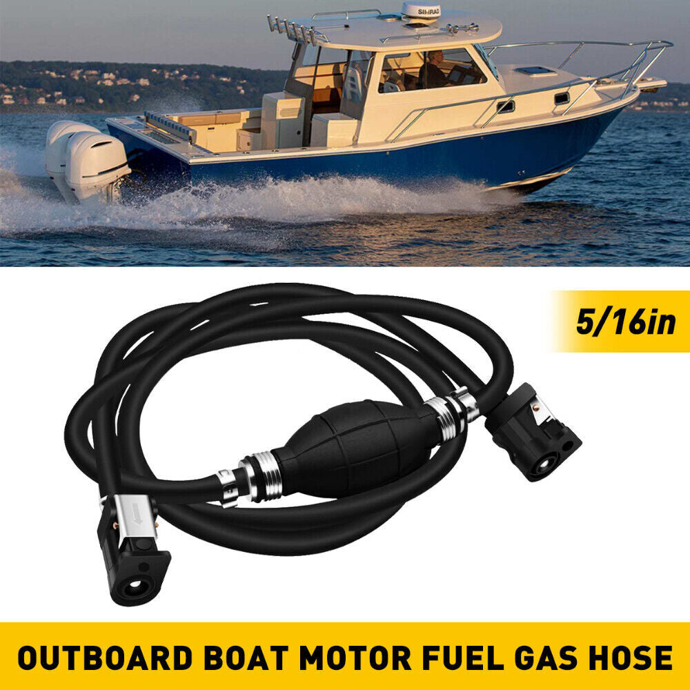 Fuel Gas Hose Line Assembly with Primer Bulb for Marine Outboard Boat Motor
