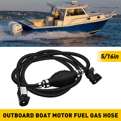 Fuel Gas Hose Line Assembly with Primer Bulb for Marine Outboard Boat Motor