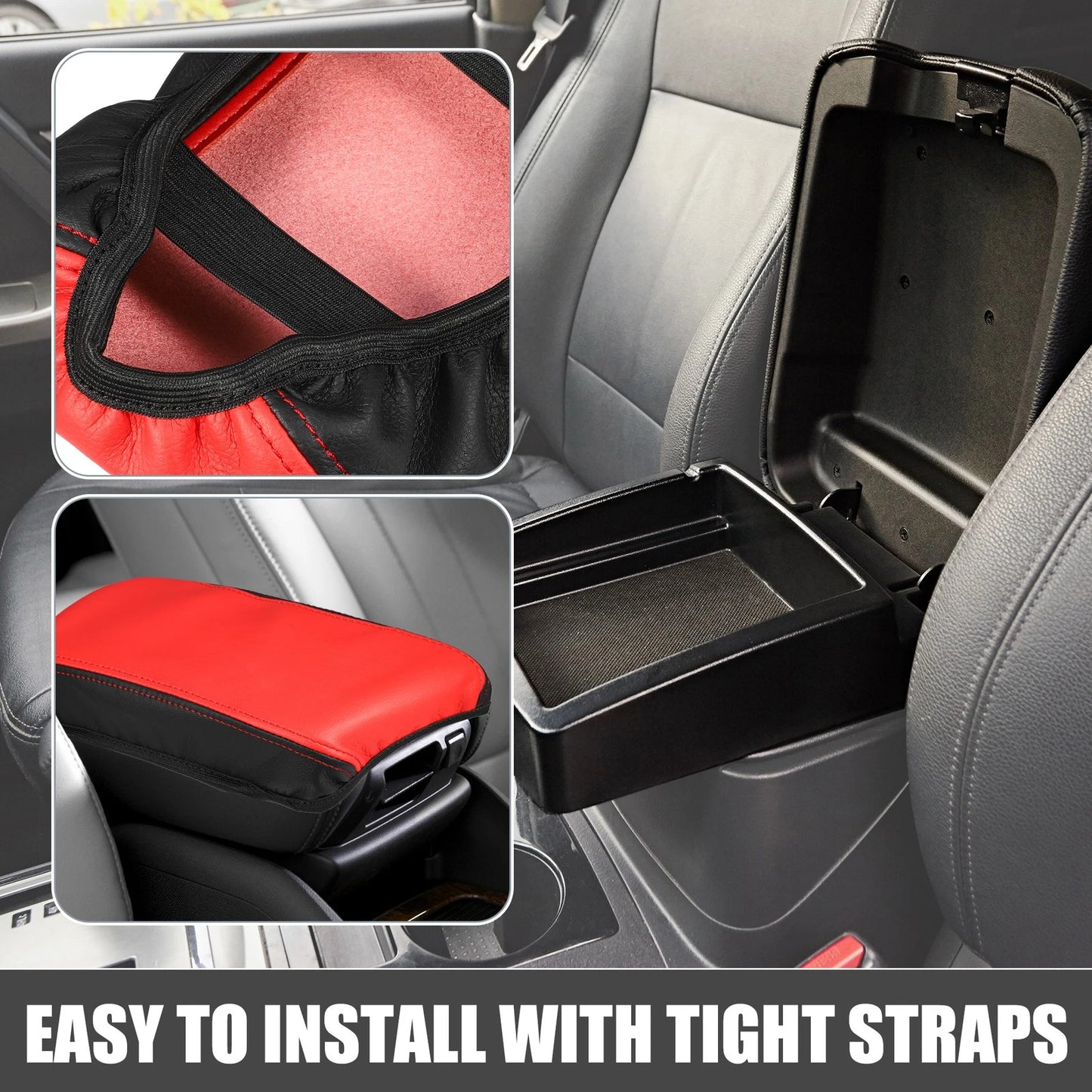 Center Console Armrest Cushion for Toyota Corolla Cross (2022–2023) Black Red