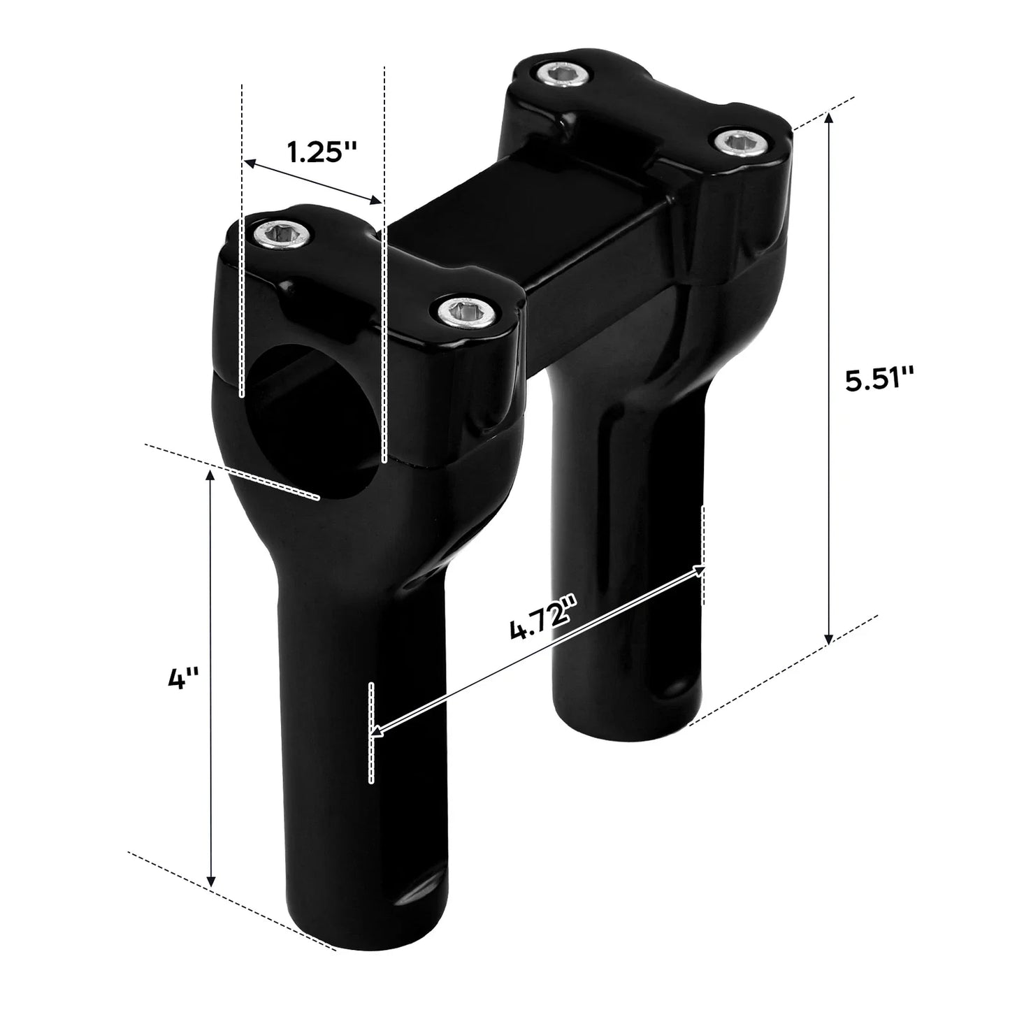 4" Black Handlebar Risers for Harley Dyna Softail Fatboy