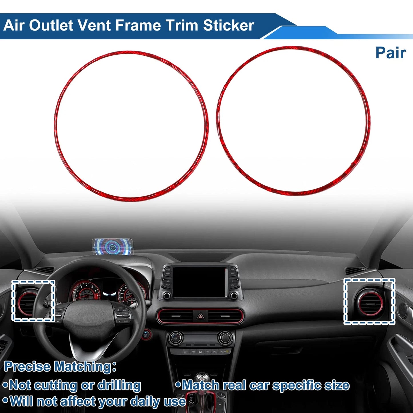Air Condition Outlet Vent Trim Cover Frame for Hyundai Kona (2018–2023)