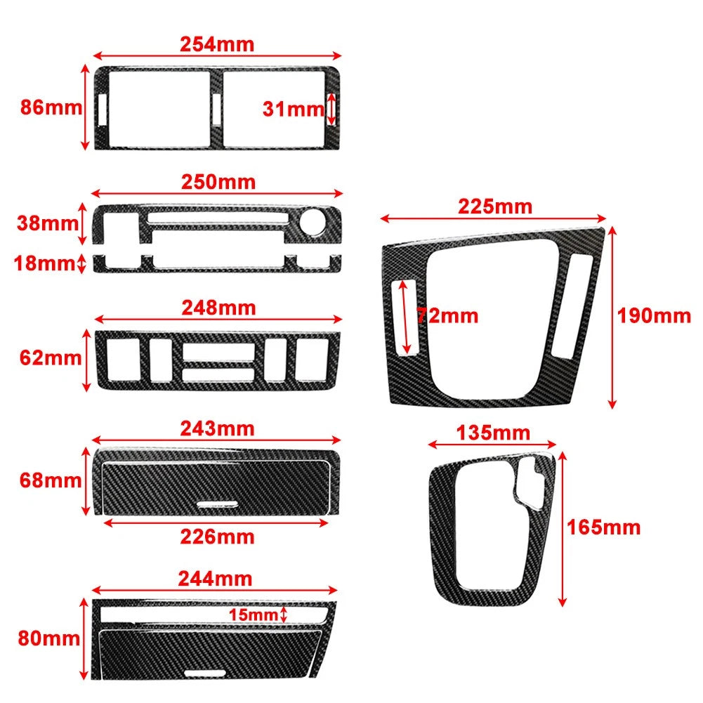 Carbon Fiber Interior Console Cover Trim for BMW 3 Series E46 (1998–2005) RHD