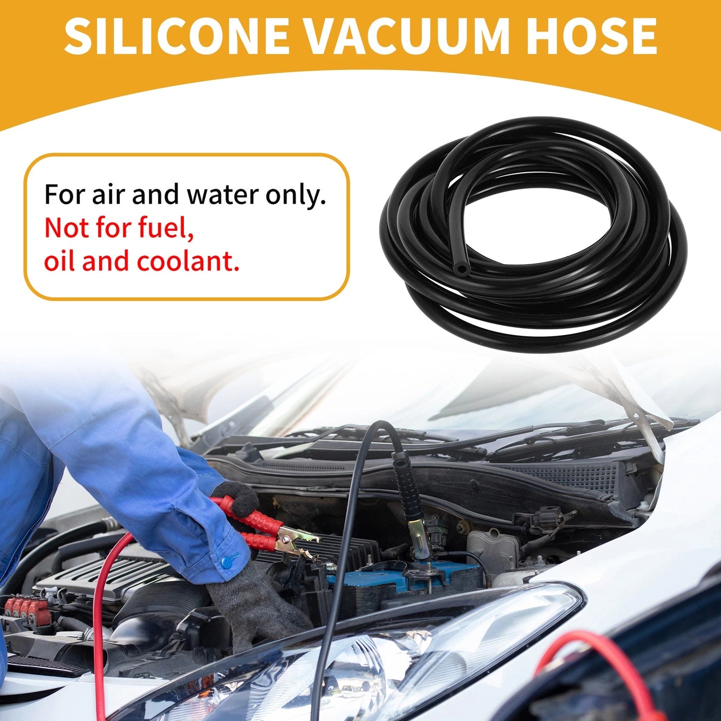 10FT 3/16" Silicone Vacuum Tubing Hose for Air and Water (ID 4mm, Thickness 2mm)