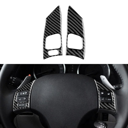 REAL CARBON FIBER Steering Wheel Button Cover for LEXUS IS (2006–2012)