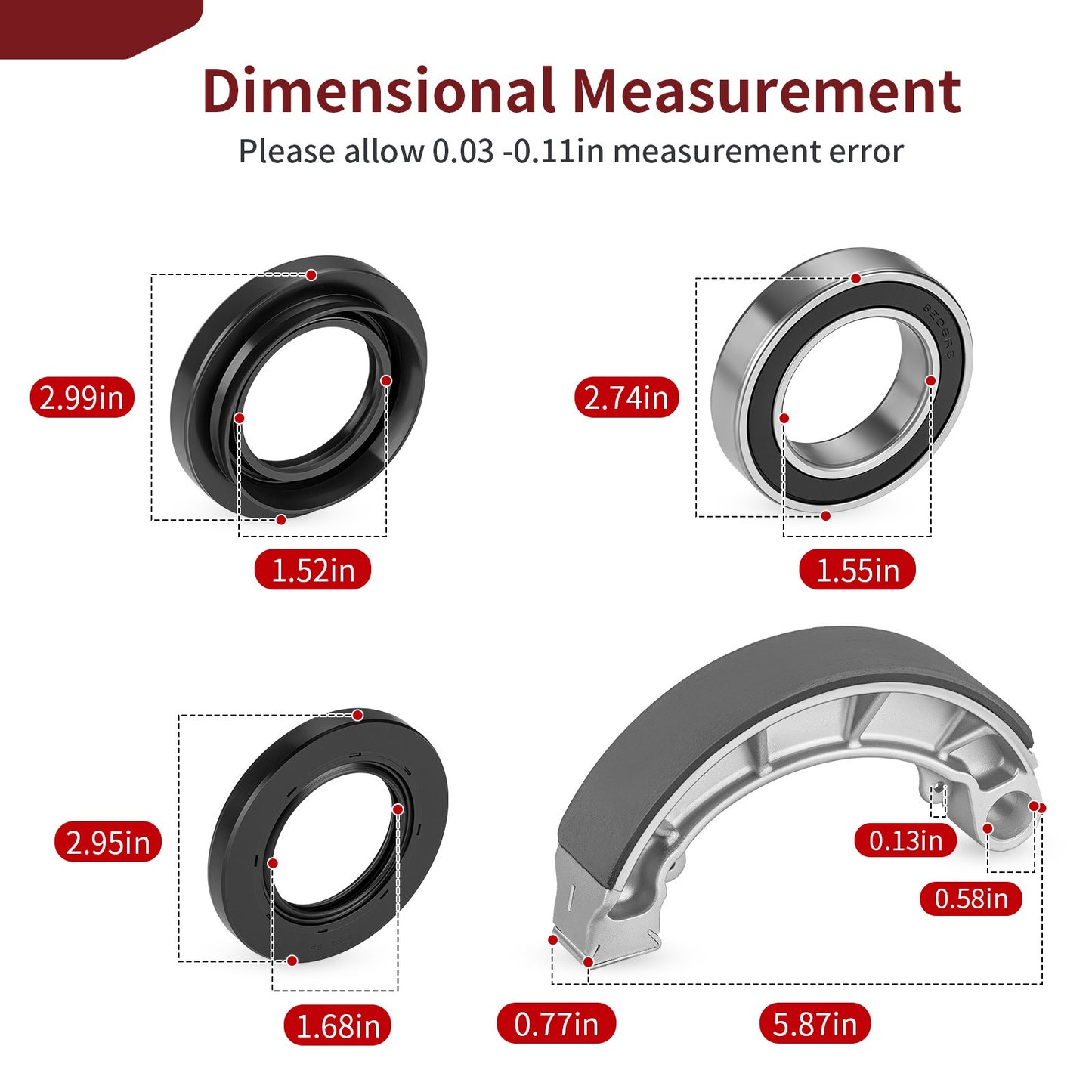 Rear Brake Drum Seals and Shoes Kit for Honda Rancher 420 (2007–2013)
