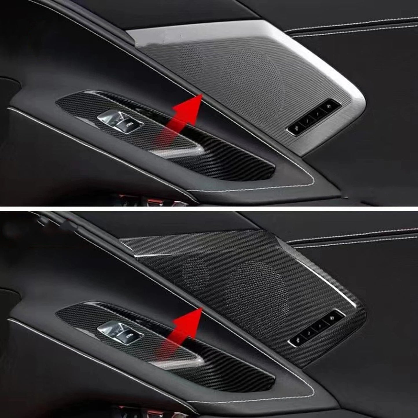 1 Pair Carbon Fiber Door Horn Covers for Chevrolet Corvette C8 (2020-2023)