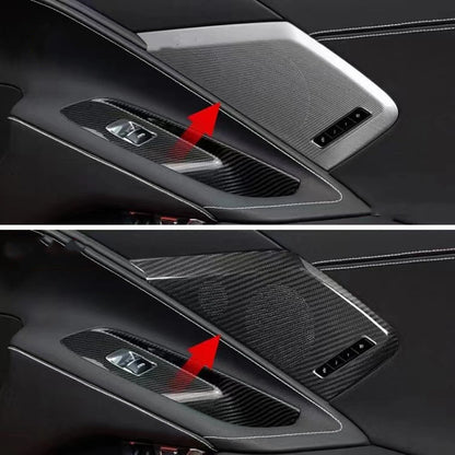 1 Pair Carbon Fiber Door Horn Covers for Chevrolet Corvette C8 (2020-2023)