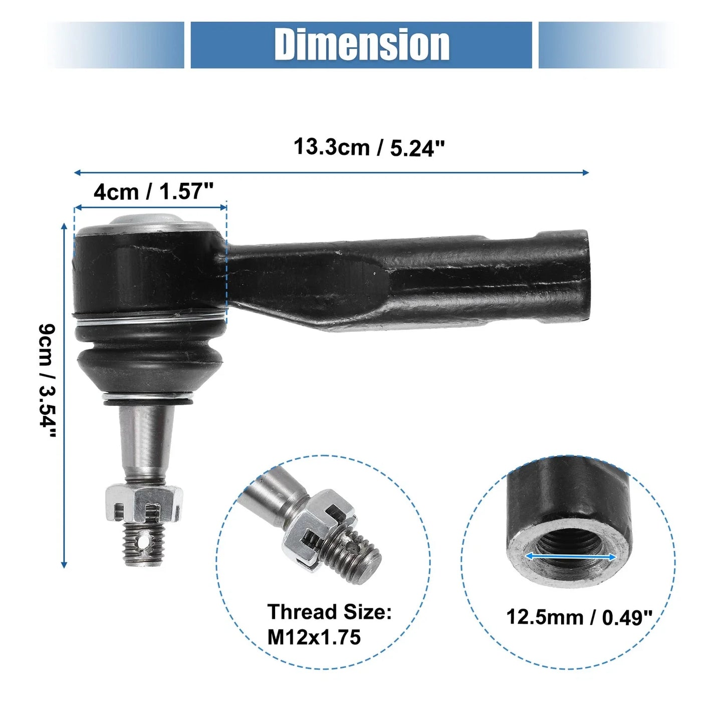 2 x Front Outer Tie Rod End Links for Chevrolet Equinox (2005-2009)