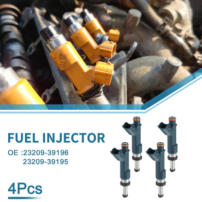 Set of 4 Fuel Injectors No.23209-39196 for Toyota Prius V 1.8L (2012–2017)