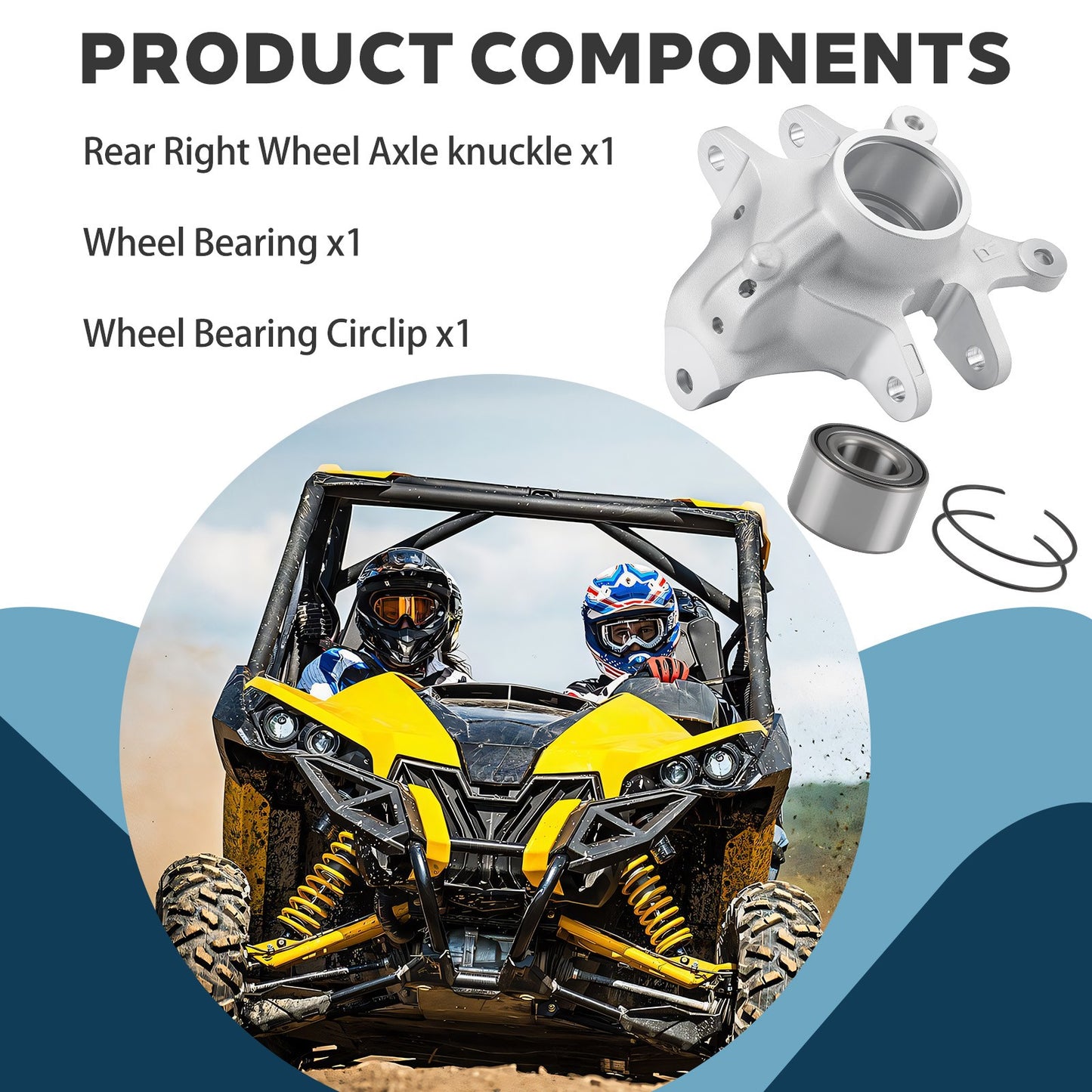 Rear Right Wheel Axle Knuckle with Bearing Kit for Can-Am Maverick Max 1000R (2014–2018)