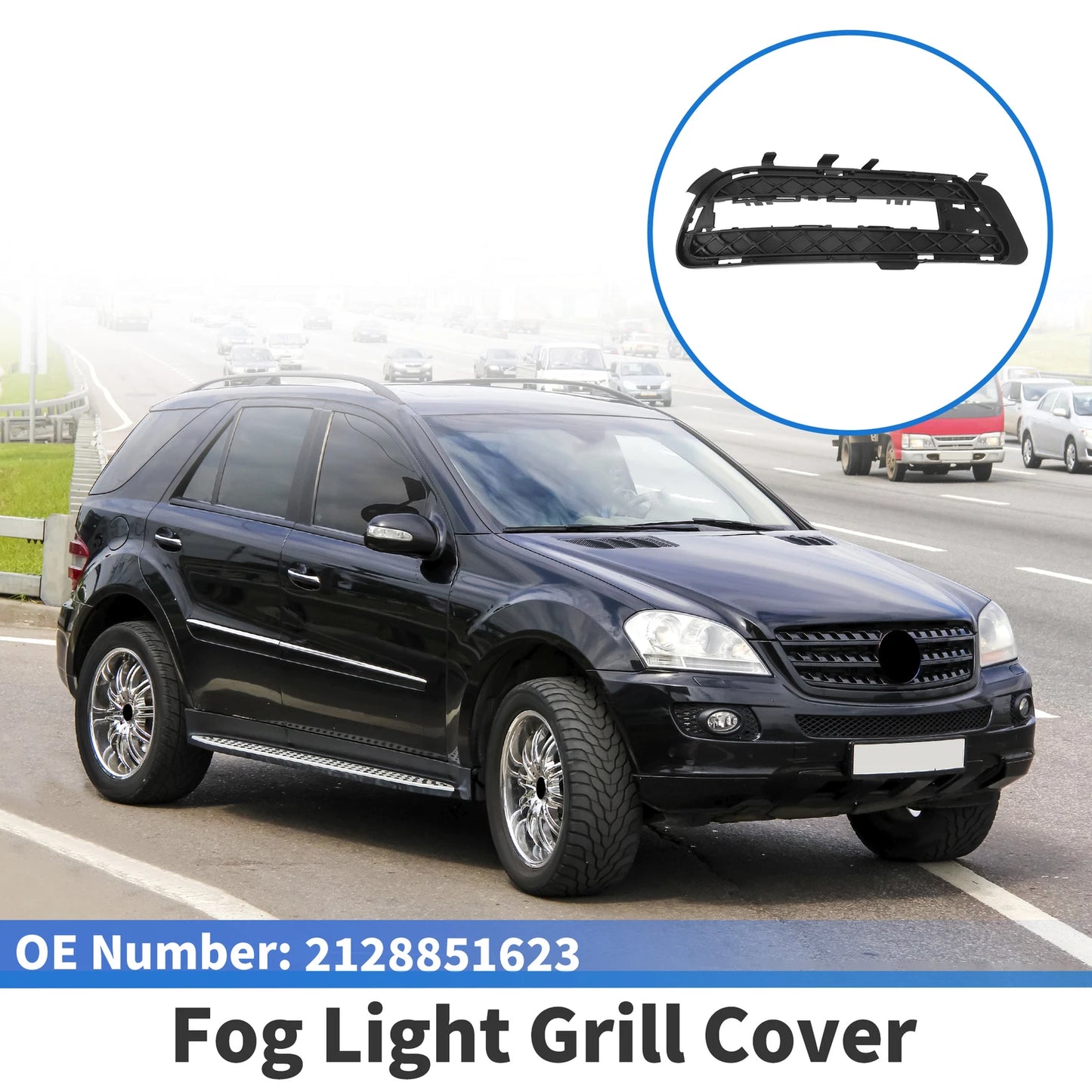 1 Pc Fog Light Grill for Mercedes-Benz E350 (2009–2016) No. 2128851623 Black