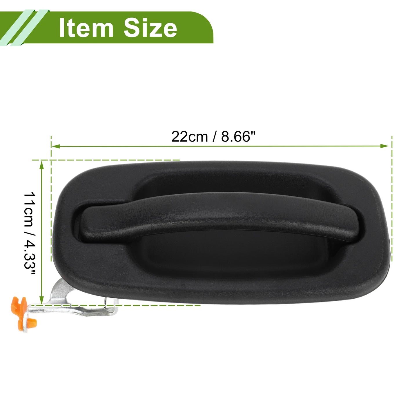 Exterior Door Handle for Chevrolet Silverado, GMC (Black, Rear Left)