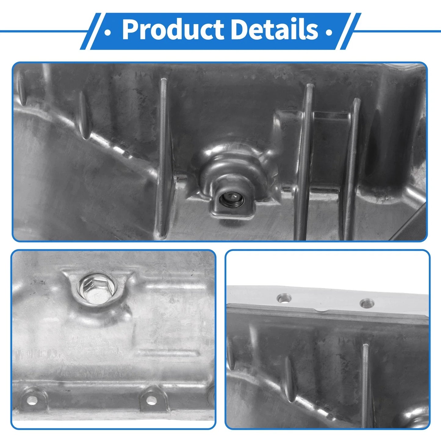 Engine Oil Pan for Honda Prelude Base Aluminum Alloy Silver Tone (1997-2001)
