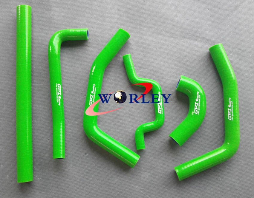 Hose Kit & Aluminum Radiator for Kawasaki KXF250 KX250F (2009-2010) GREEN
