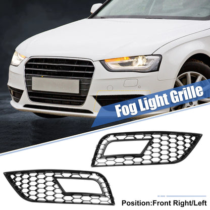 Pair Front Bumper Fog Light Mesh Grille Cover for Audi A4 B8.5 (2013–2016)