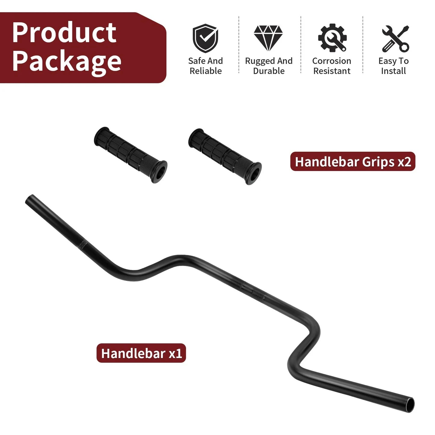 Handlebar with Grips for Polaris Trail Blazer Trail Boss 330 (2010–2013)