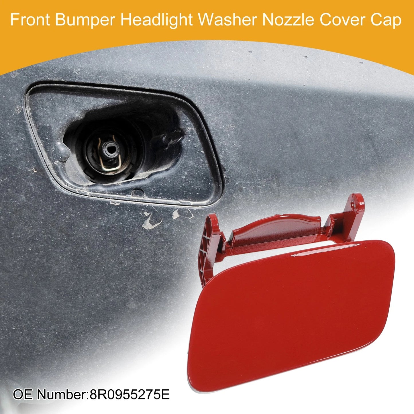 Front Left Washer Nozzle Cover Cap for Audi Q5 (2013–2017) Red