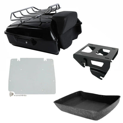 Chopped Trunk Backrest Rack Solo Mount for Harley Street Glide (2014-2025)