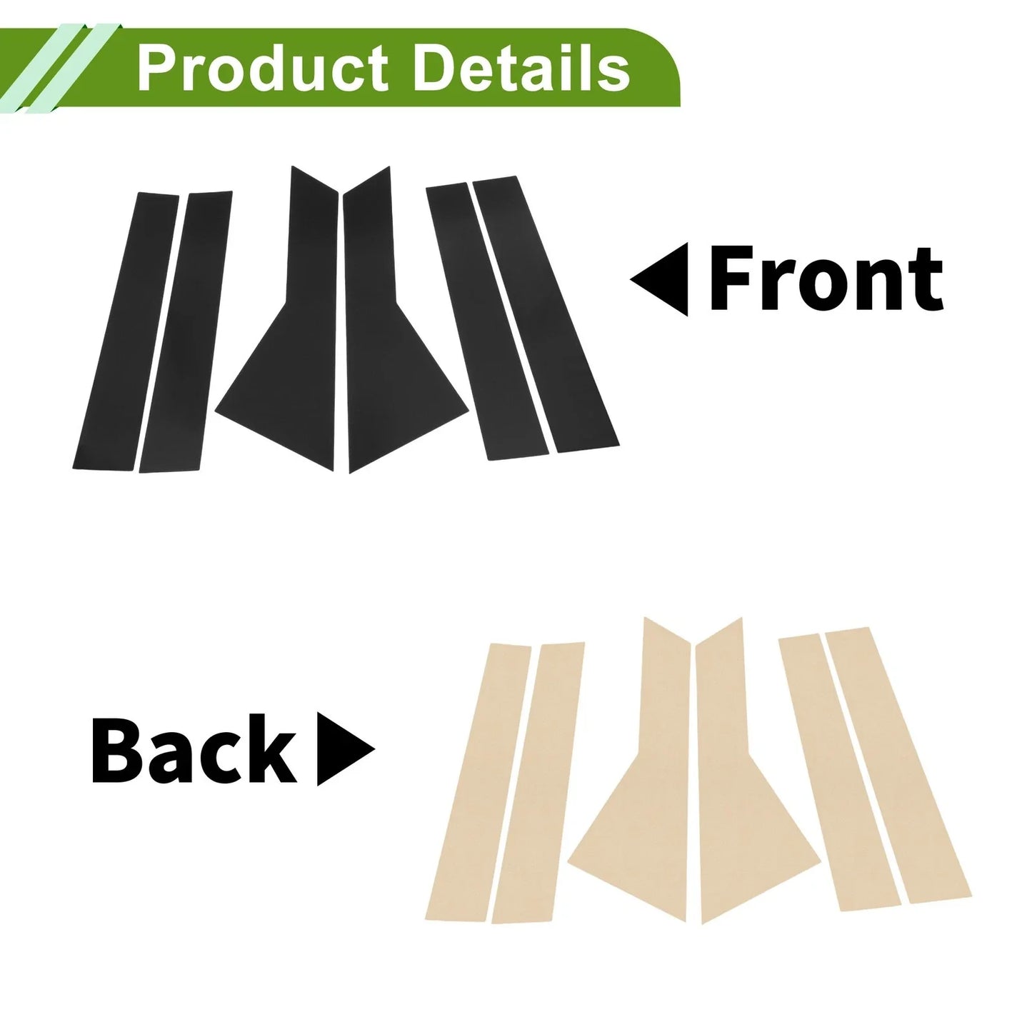 6 Pcs Black Pillar Window Trim for Chevy Captiva (2019-2024)