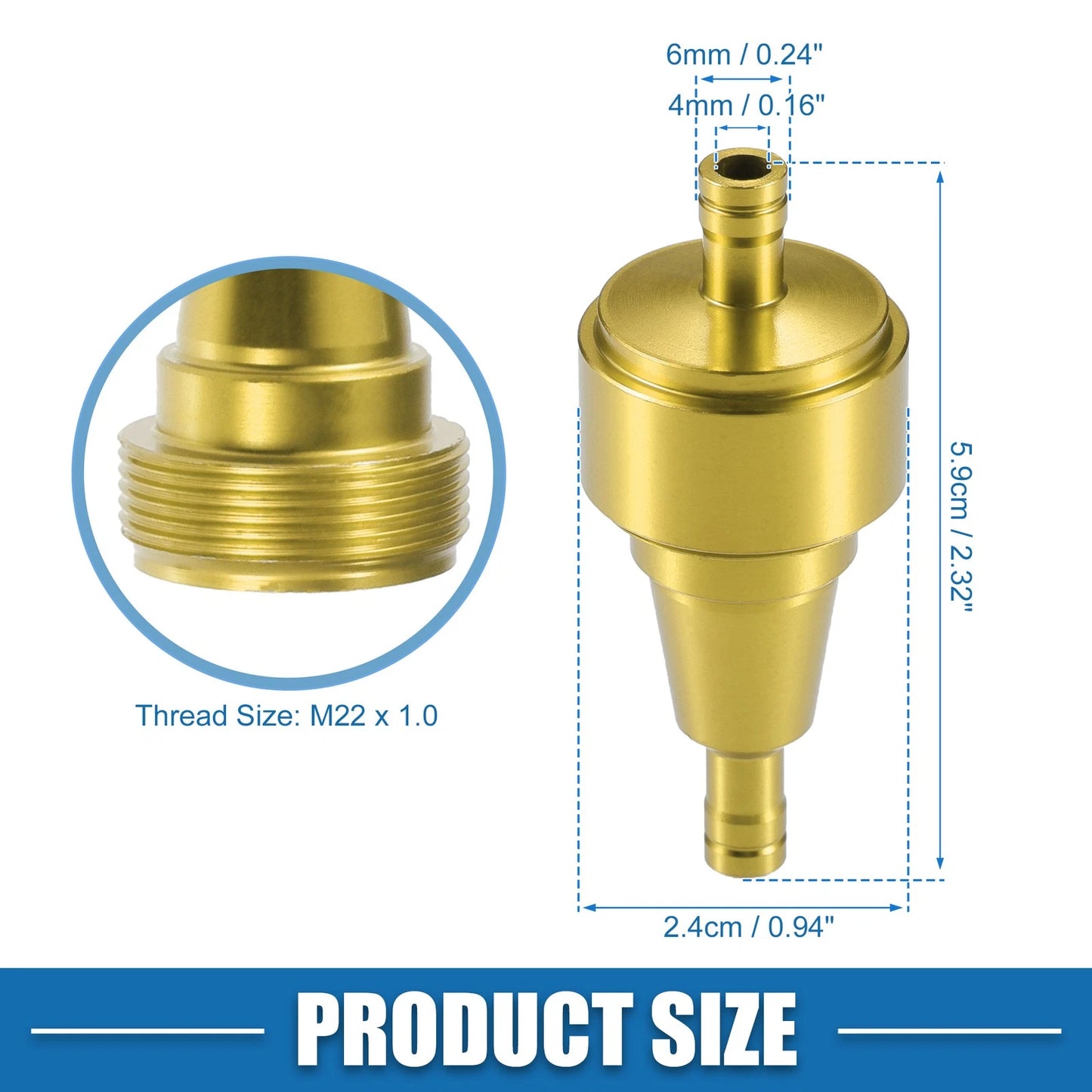 Universal Gas Inline Fuel Filter 6mm OD for ATV UTV (Universal)