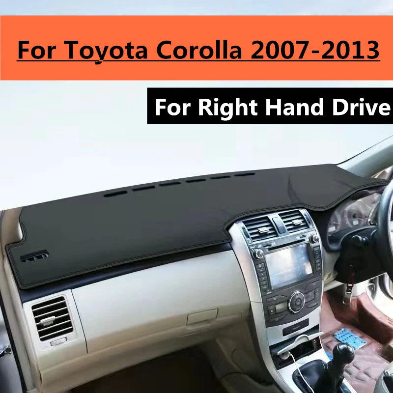 RHD Leather Dashboard Cover Dash Protector Mat for Toyota Corolla (2007–2013)