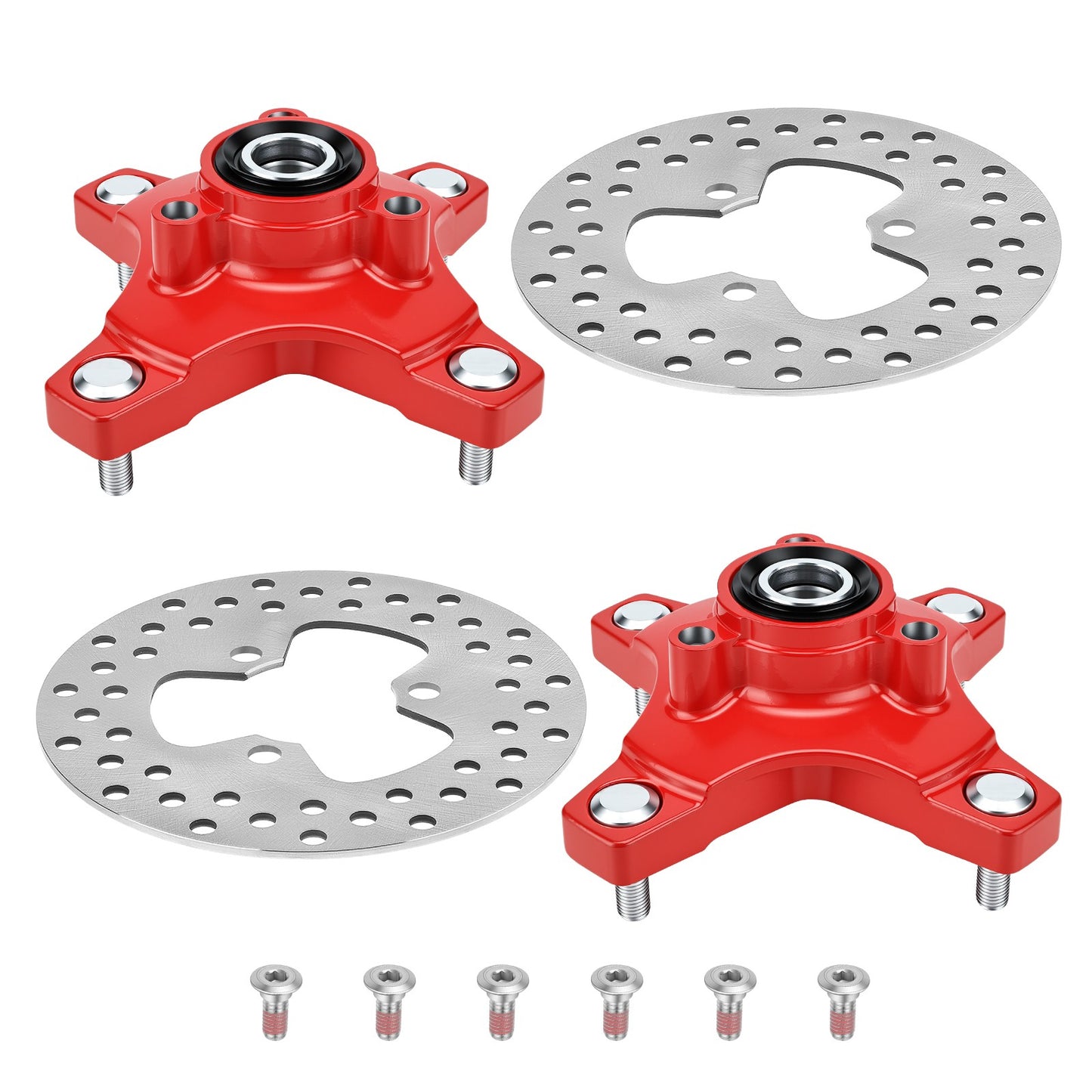2X Front Wheel Hubs & Brake Discs for Honda Sportrax 250 400 (2001–2007)
