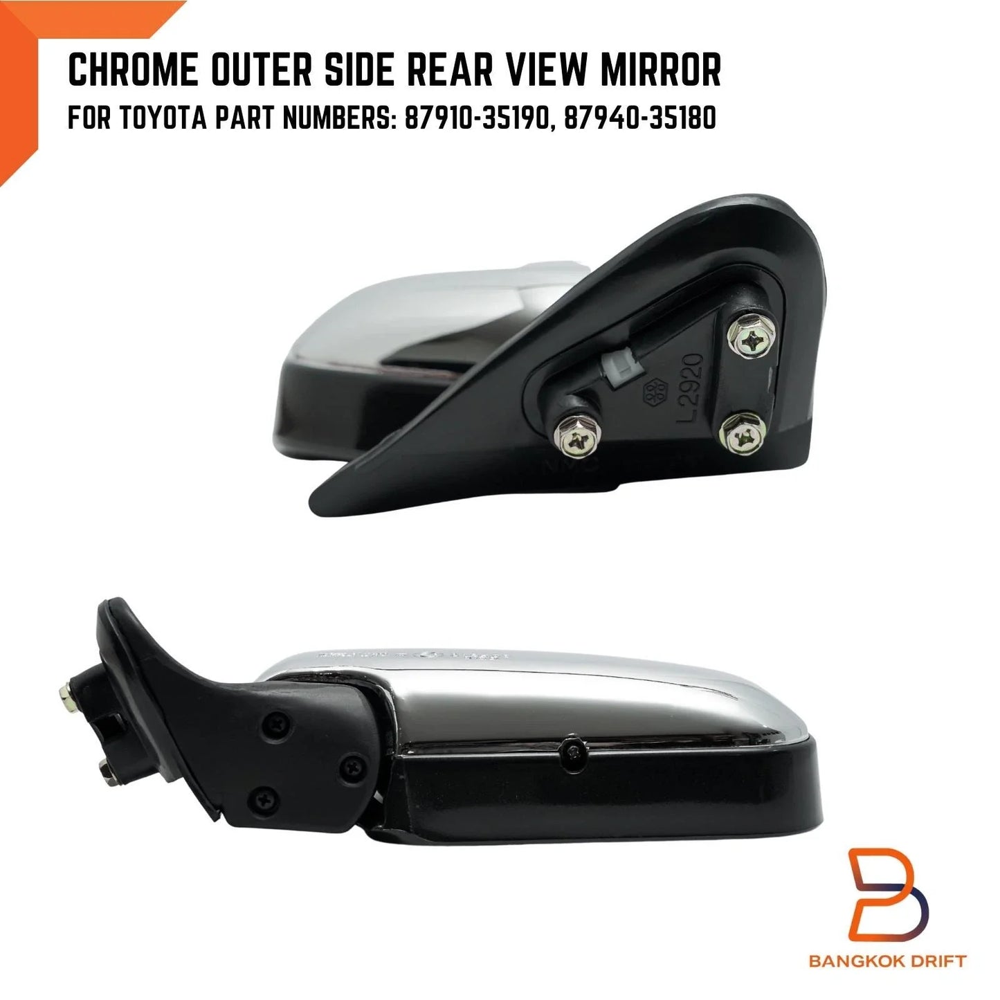 Chrome Wing Door Side Mirror for Toyota Hilux MK3 4Runner Surf (88-97)