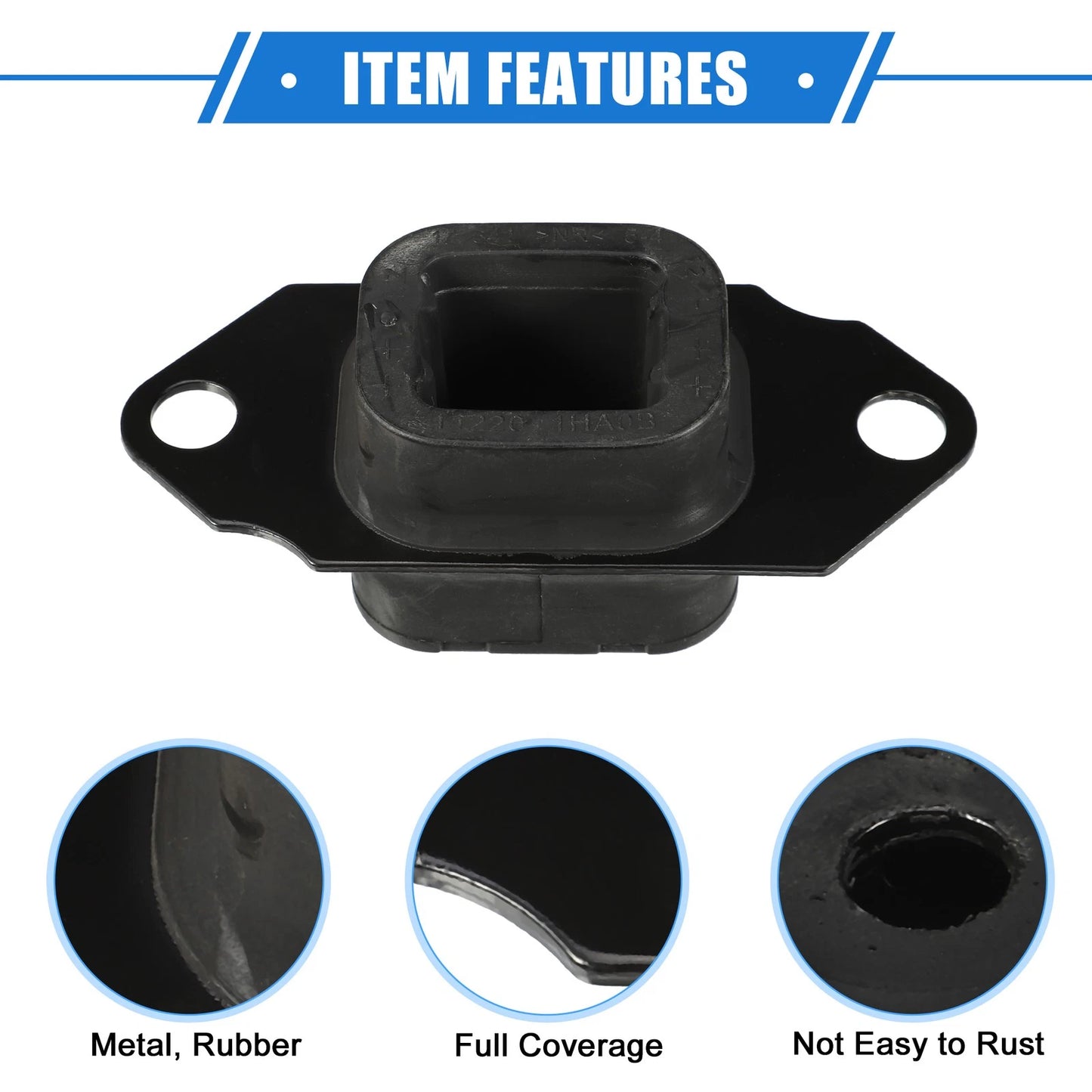 Transmission Mount for Nissan Versa (2012–2019) No. 112201HA0B, Anti Deform, Black