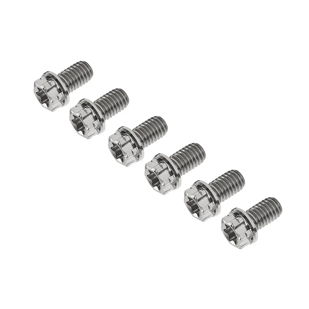 6pcs M6x35mm Titanium Torx Head Flange Screws for Motorcycle Bike Bicycle