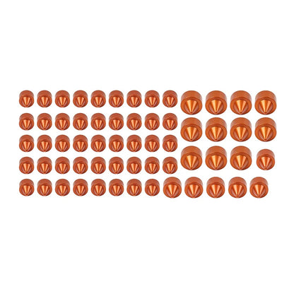 61X Engine Topper Bolt Caps Cover Orange for Harley Twin Cam FLH (1999-2006)