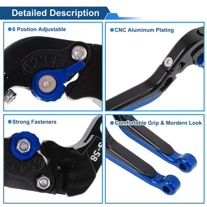 Short Long Brake Clutch Levers for Suzuki GSX-S1000/F/S/ABS (2015–2020) Black Blue