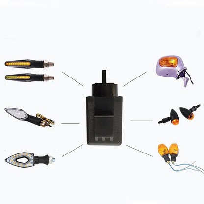 3x2.9x6.5cm Black ABS Flasher Relay 12V 3-Pin for LED Turn Signals