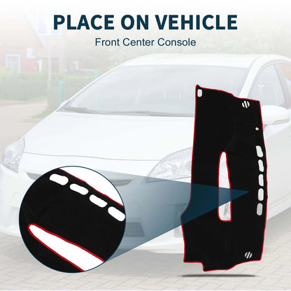 Dashboard Cover Mat for Toyota Prius 30 Series (2016–2022) - Black Red Set