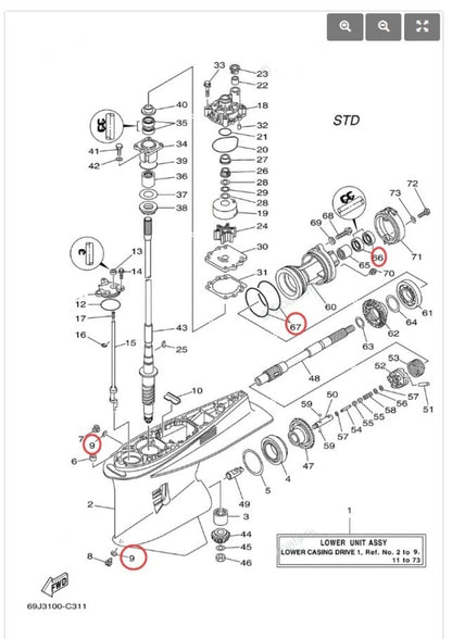Lower Unit Oil Seal for Yamaha Outboard (Various Models)