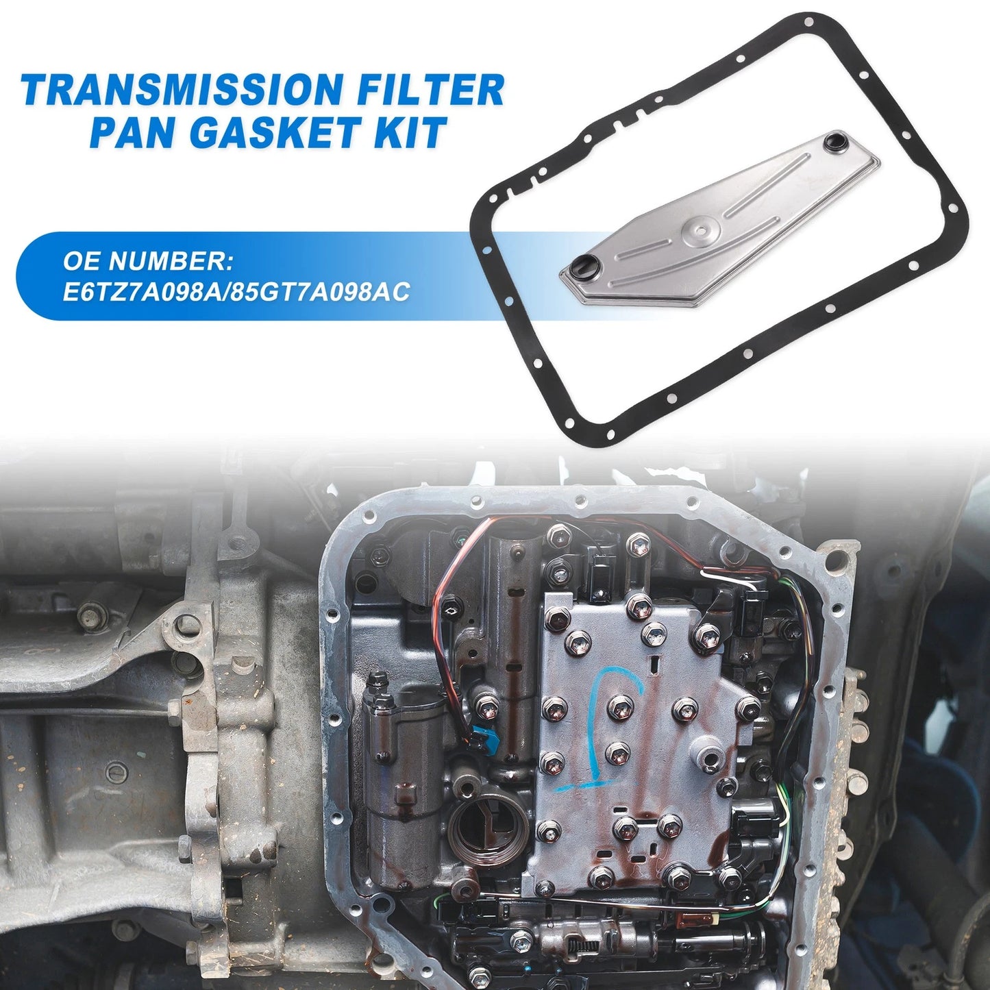 Transmission Filter Oil Pan Gasket Kit for Ford A4LD-E (E6TZ7A098A)