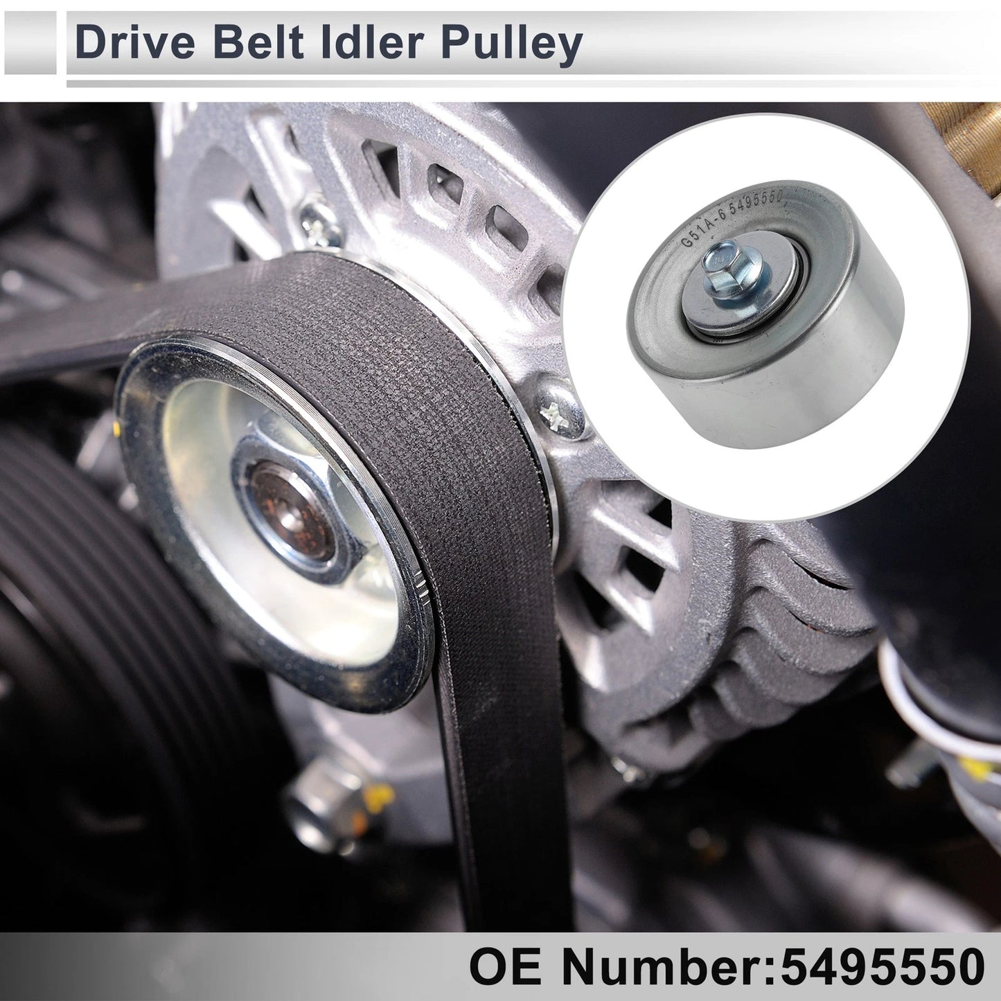 Drive Belt Idler Pulley for Buick Enclave 2009–2013 No. 5495550 Steel 1 pcs
