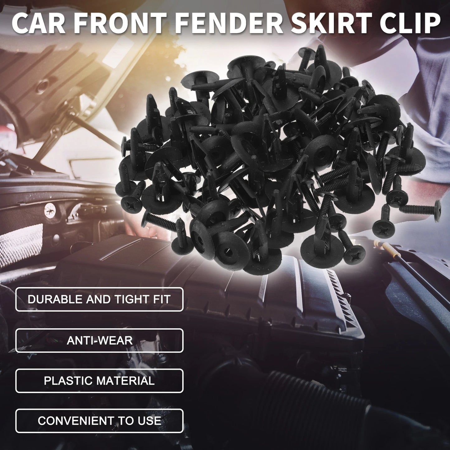 50 Pcs Front Fender Skirt Clip for Ford Edge (2007–2014) & Escort (1981–2003)