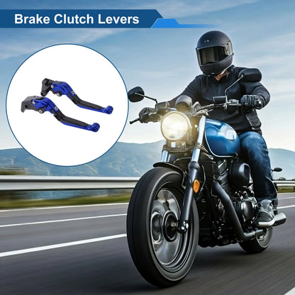 Adjustable Brake Clutch Levers for Yamaha YZF R1 (2002–2023) - Blue Head Black Handle