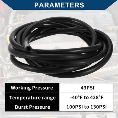 15FT 1/2" Silicone Vacuum Tubing Hose for Air and Water (12mm ID, 3.5mm Thickness)