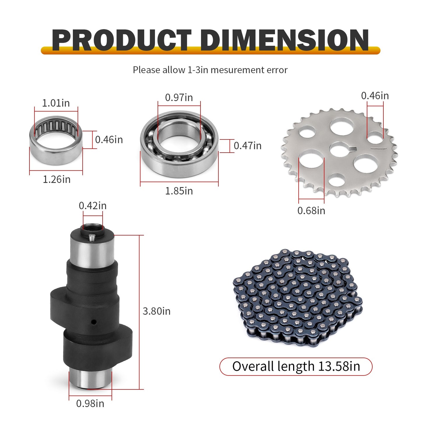 Camshaft & Timing Chain Gear Kit for Yamaha YFM350 Wolverine (1995–2006)