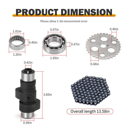 Camshaft & Timing Chain Gear Kit for Yamaha YFM350 Wolverine (1995–2006)