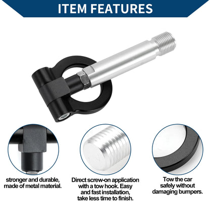 Tow Hook for Toyota Yaris (2023) - Metal Ring, Black
