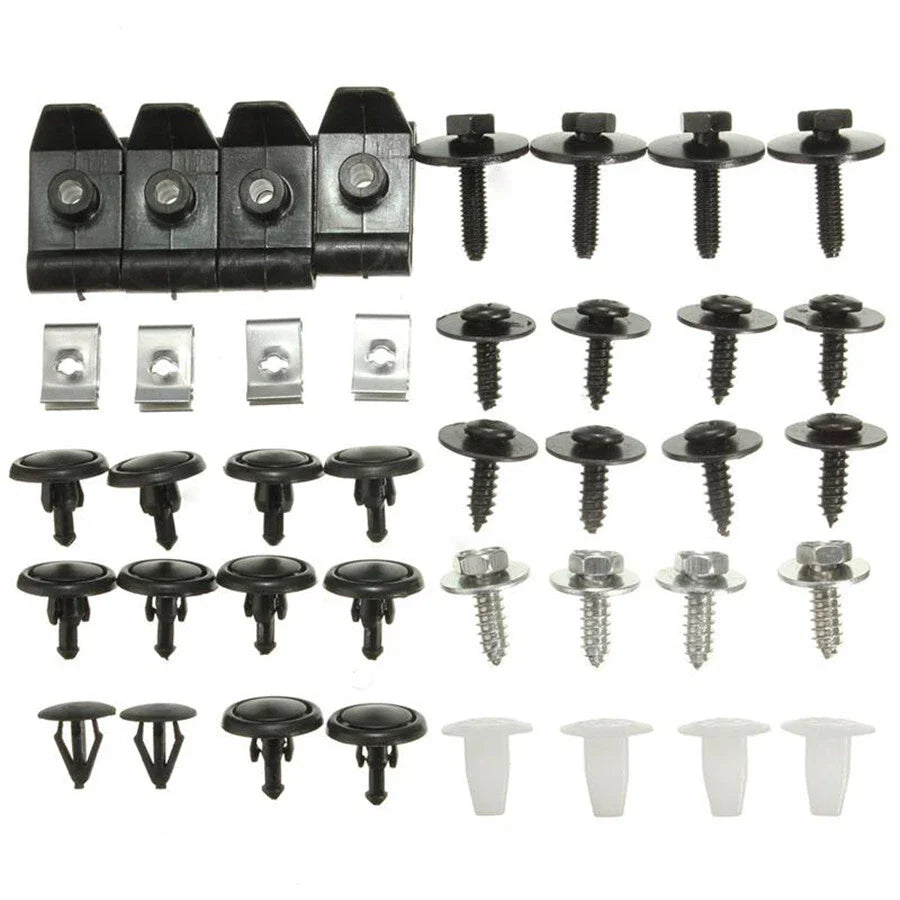 40 x Engine Cover Clip Shield Guard Metal Screw Bolt Fasteners for Car