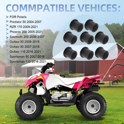 Set of 8 A-Arm Bushing Kit for Polaris Outlaw 50 90 110 Predator 50 Sportsman 90 110